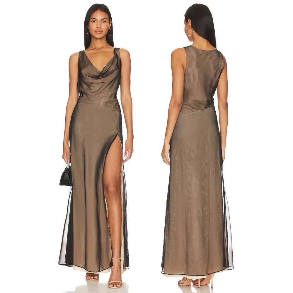 NBD Calla Maxi Gown Cowl Neck Formal Party Gala Wedding Guest Evening L